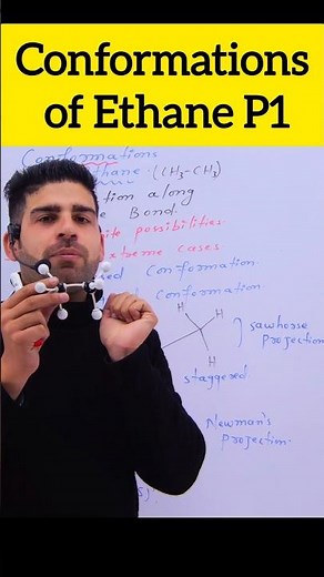 🥴Conformations of Ethane P1 #jkbose #chemistryin1minute #class11chemistry