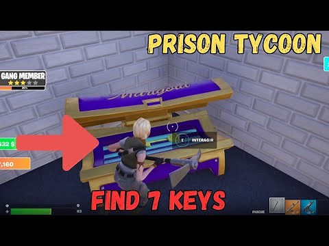 HOW TO FIND ALL 7 KEYS LOCATIONS PRISON TYCOON MAP FORTNITE CREATIVE - TUTORIAL PRISON TYCOON