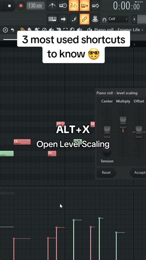 🔥3 MOST USED Piano Roll Shortcuts | FL Studio Tutorial #shortcut #flstudio #producertips