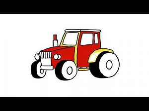 How to draw tractor easily step by step