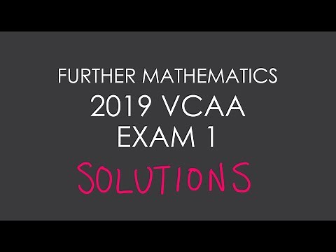 2019 VCAA Further Mathematics Exam 1