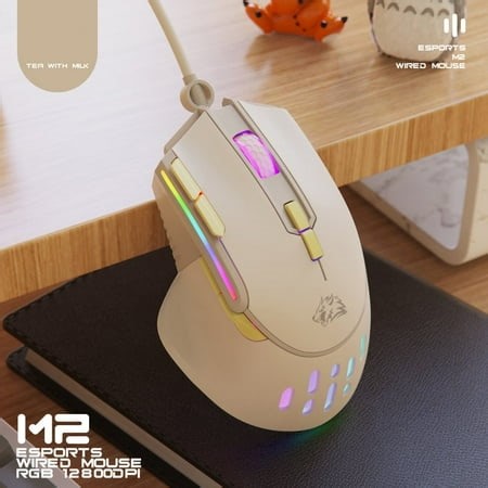 M2 Gaming Mouse Desktop Mouse With 12800 DPI RGB Backlight Wired Mice Lightweight Gaming Mouse Ergonomic Design 9 Keys Mice For PC Laptop Computer cheese version - Walmart.ca