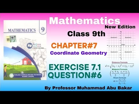 Exercise 7.1 Question 6 Class 9 Mathematics New Book 2025 PTCB || Chapter 7 Coordinate Geometry ||