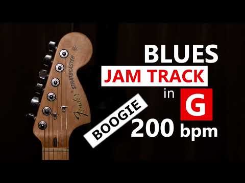 Blues Backing Track in G - Boogie (200 bpm)