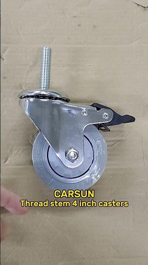 Threaded stem casters 4inch TPR swivel casters with plastic nylon brakes #casterwheel #casters