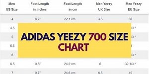 Adidas Yeezy 700 Size Chart - Yeezy V1 Wave Runner, 700 V2, 700 V3