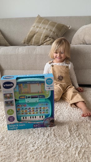 ᗰIᖇᗩ & ᗷOYᔕ on Instagram: "New hit toy found! This swipe and learn laptop from @vtech_toys_anz is perfect for keeping toddlers occupied but also learning  River loves repeating his alphabets with it and taking with his for boring long car rides! There is so many things to play with and learn it’s definitely a hit with any little one 殺 #VTechANZ #Sponsored #toddlerplayideas #toddlerplay #toddlertoys"