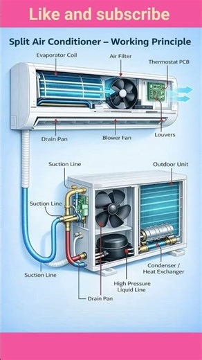 Split AC working principle