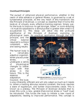 Overload Principle in Exercise & Sports Science Worksheet Classwork Homework