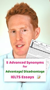 2.2K views · 340 reactions |  5 Advanced Synonyms for your Advantage/ Disadvantage IELTS Essays 1. Benefits 2. Drawbacks 3. Significant Advantages/ Disadvantages 4. Exceed 5. Acknowledge | English Pro Tips | Facebook
