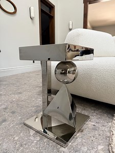 Polished Steel Side Table: Modern Mirrored Finish End Table - Etsy