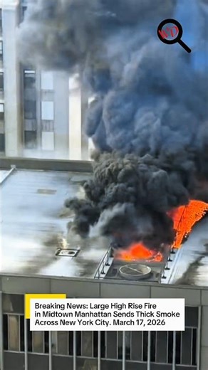 Breaking News: Large High Rise Fire in Midtown Manhattan Sends Thick Smoke Across New York City