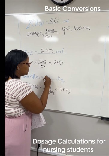 Basic Conversions #dosagecalculations #nclexrn #nclexstudying #nursinginstructor #nursingtutor