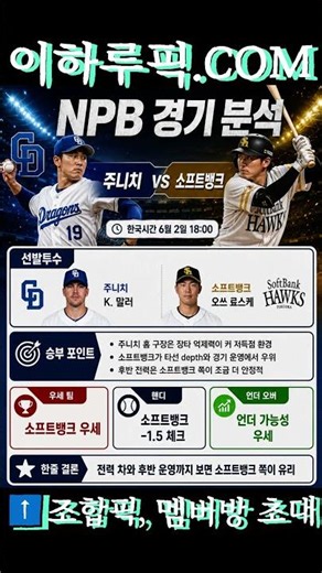 6월2일 npb 스포츠분석