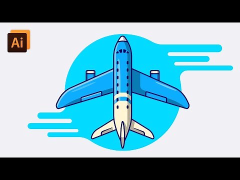 Create a vector Airplane design in adobe illustrator | Flat vector design