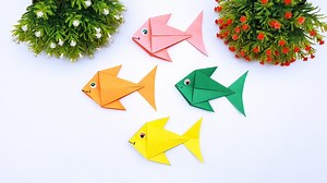 3D Fish Making With Origami Paper | Paper Fish Making Easy Tutorial | Handmade Origami Fish Crafts #3DPaperFish #PaperFishMakingEasy #OrgamiPaperCrafts | Mr. Creator
