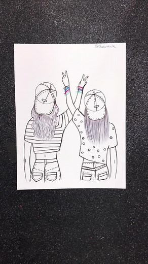 Easy Best Friend Drawings Tutorial