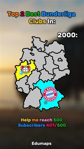 Top 2 Best Bundesliga Teams In.. #map #geography #mapping #maps #bundesliga #german #germanfootball