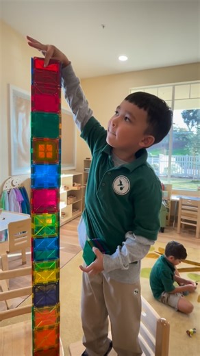 Atelier School on Instagram: "Each morning begins with open-ended learning. Hands build towers. Minds build stories. Children investigate, imagine, and create— strengthening the brain through play. Then we gather for prepared lessons, more classical in nature, building focus, memory, and foundation. Two kinds of learning. One thoughtful rhythm. A whole child approach. 🤍 #TheAtelierWay"