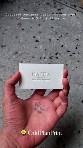 Premium Cotton Business Cards: Deep Deboss and Matte Gold Foil Finish #shorts #businesscards