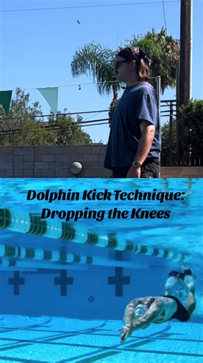 Have you ever thought about this with your dolphin kick technique? It’ll make you faster by reducing your drag! Instead of finishing that upkick with no hip flexion, flex at the hip slightly to prevent your legs from pickup up more drag that necessary! The water will slide past the front of your legs easier than it will past your calves that are way out of your body line… making you faster at one of the slowest points in the dolphin kick. This is an advanced technique so start with it at a slow 