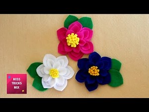 Felt Flower Tutorial - DIY : How to make Easy Felt Flower / Spring Crafts - Felt Craft.
