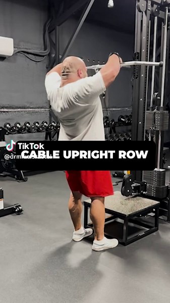 Mike Israetel (@drmikeisraetel) - CABLE UPRIGHT ROW TIPS ⬇️ ▪️ Place your hands where it feels most comfy for your elbow and shoulder joints. You’ll have to experiment a bit over time to find this out, and there’s no one right answer, so feel free to vary it up! ▪️ Pull your elbows up FIRST and continue to lead with your elbows. ▪️ You can pull to just at your nipple line, clavicles, chin, nose, or even to above your forehead. Try all of these to see which ones give you the best combination of s