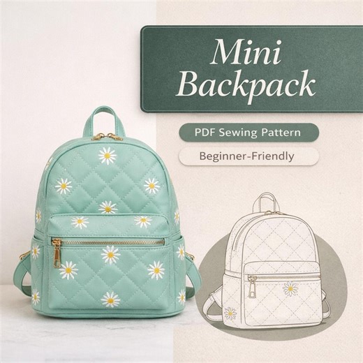 Mini Backpack Sewing Pattern PDF | Beginner Backpack Bag Pattern | Easy Small Backpack Tutorial | Instant Download - Etsy