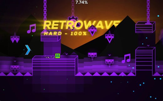 RetroWave 100% | 简单好玩的赛博风关卡 | 几何冲刺
