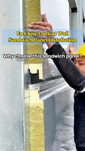 3.1M views · 18K reactions | Up Close Look at Wall Sandwich Panel Installation！#installation #panel #wallpanel #Durable #Insulation #panels #wallpanels #sandwichpanel #steelstructure #corrosionresistance #curtainwall #rockwool #pupanel #polyurethane #Fireproof #corrosion #Waterproof | BRD Insulation Panels | Facebook