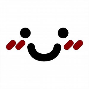 artistic blushing happy face icon