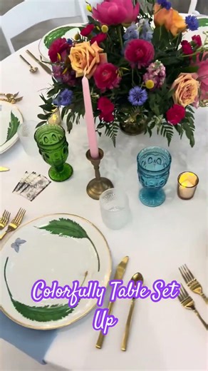 Colorfully Wedding Table Set Up
