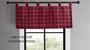 Eddie Bauer Mountain Plaid Red Microfiber 86X15 Window Valance USHSNF1198492