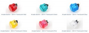 NEW PRODUCTS – Arcade Buttons- 30mm Translucent Red, Green, Blue, Yellow, Pink and Clear