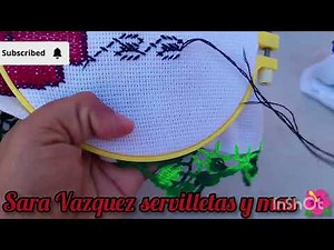 guía para servilletas de punto de cruz paso a paso Sara Vazquez servilletas y mas 🌺