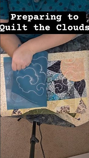 Preparing to Quilt the Clouds #FullLineStencil #freemotionquilting #quilting