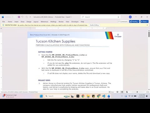 New Perspectives Excel 365 | Module 3: SAM Project B Tucson Kitchen Supplies