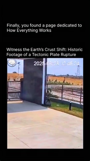 How Everything Works on Instagram: "For the first time in history, scientists have captured a tectonic plate rupture on camera, providing an unprecedented look at the dynamic forces that shape our planet. Tectonic plates are massive sections of the Earth’s crust that constantly move, and when they rupture, the energy released can trigger earthquakes, volcanic activity, and landform changes. This footage allows researchers to observe the mechanics of plate movement in real time, offering critical