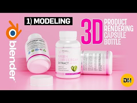 3D Product Rendering in Blender: Capsule Bottle Modeling, Lighting and Rendering (1/3)