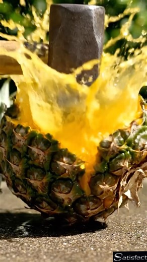 Hammer vs Pineapple 🍍💥 Slow Motion Smash Explosion | #satisfying #oddlysatisfying