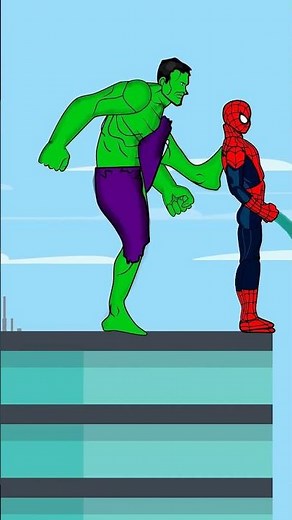 Hulk Kicks Spider Man off the building Funny Animation The Best Laugh #spiderman #funny