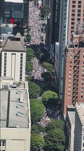 Sea of 'No Kings' protesters stretches down Seattle street