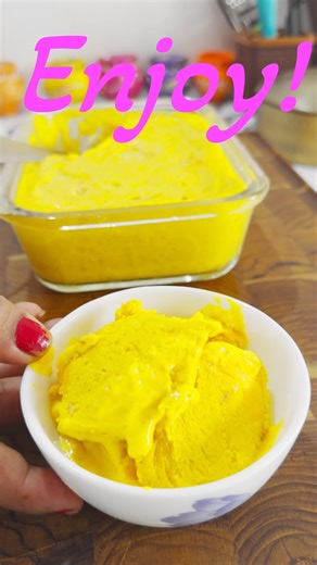 3-Ingredient Homemade Mango Ice Cream! 🥭🍦 #shorts