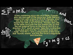 Physics Problem Solver - Force and Interactions F=ma Newtons 1st Law - Pulling Pizza