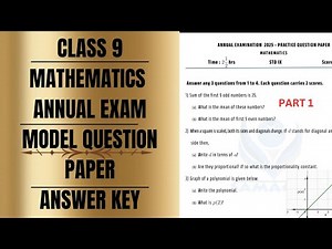 CLASS 9||ANNUAL EXAM 2025|| MATHEMATICS|| MODEL QUESTION PAPER AND ANSWER KEY|| IMPORTANT QUESTIONS