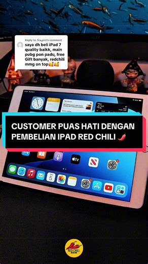 📱IPAD 7 🍏 SIAPA JA TAK RASA SERONOK BILA BELI DENGAN RED CHILI 😍 BANYAK FREE GIFT CONDITION IPAD MACAM BARU 😍 PENGHANTARAN LAJU CUSTOMER SERVICE PON BAGUS KAN 😍 JUM JOIN LIVE RED CHILI UNTUK PEMBELIAN IPAD 🔥🌶️ #customer #redchilli #ipadseller #ipadmurah #ipad7generation