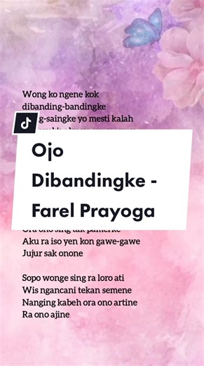 Ojo Dibandingke: Lirik Lengkap Farel Prayoga