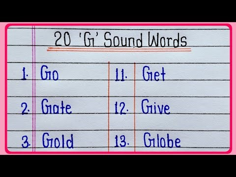 20 G Sound Words || 'G' Sound Words || 20 Consonant Sound Words || G Sound Words