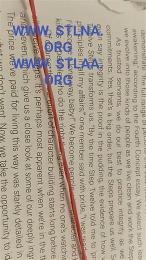 INTEGRITY, WORKING THE TWELVE STEPS, LIVING A SPIRITUAL LIFE, PRACTICING THESE PRINCIPLES DAILY2026