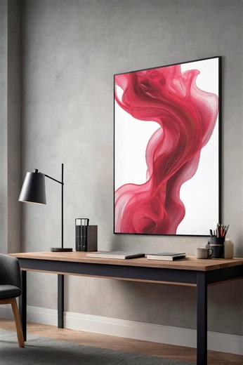 Red Abstract Wall Art Printable, Modern Abstract Poster, Minimalist Flow Art, Contemporary Wall Decor, Statement Art Print, Digital Download - Etsy